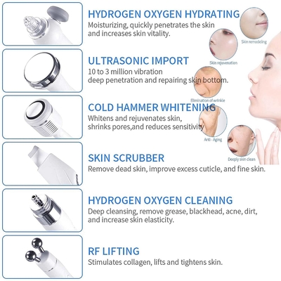 H2O2 RF Hydrafacial Portable Hydro Dermabrasion Machine 7 In 1 Jet Peel