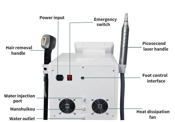 2 In 1 755nm 1064nm Diode Laser Hair Removal System Laser Tattoo Removal Equipment