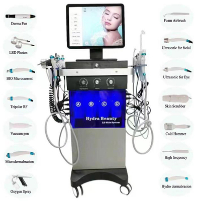 CE H2O2 Hydrafacial Machine Dermabrasion Ultrasound Skin Scrubber Vibration Cleaning Oxygen Jet Peel Machine