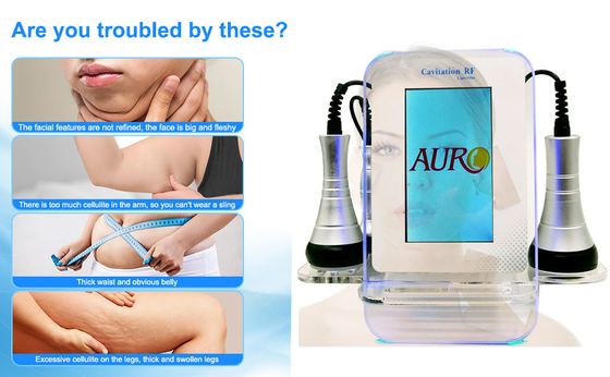 RF 3 In 1 Beautifying Cavitation Slimming Machine 40Khz Vacuum 120W
