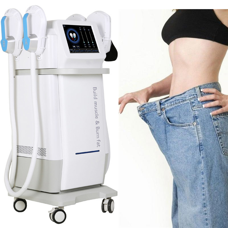 4 Handles EMS Sculpt Machine Muscle Stimulator Belly Fat Burning Butt Lifting Spa Equipment