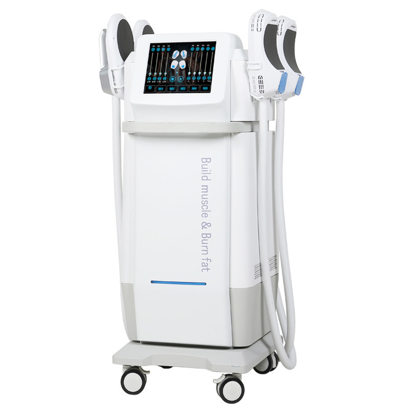 Electromagnetic Muscle Stimulator Machine 4 Handles RF Manual Mode Weight Loss Trainer Body Slimming Machine