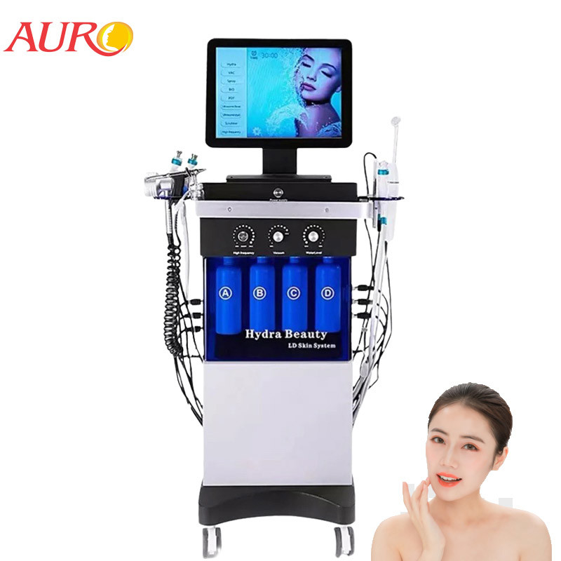 CE H2O2 Hydrafacial Machine Dermabrasion Ultrasound Skin Scrubber Vibration Cleaning Oxygen Jet Peel Machine