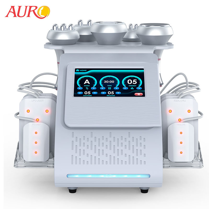 80k 6 In 1 Ultrasonic Lipo Vacuum Cavitation RF Machine For Weight Loss 8pcs Laser Pads